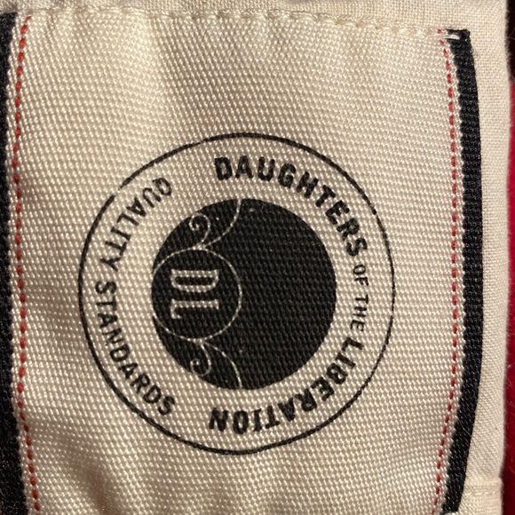 Anthro Women’s "Daughters of Liberation" red wool, plaid toggle button coat. - Picture 5 of 6